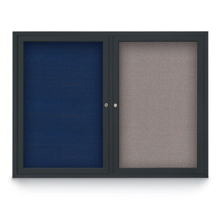 United Visual Products Corkboard, Blue Spruce/Bronze, 72" X36" UV406-BRONZE-BLSPRU